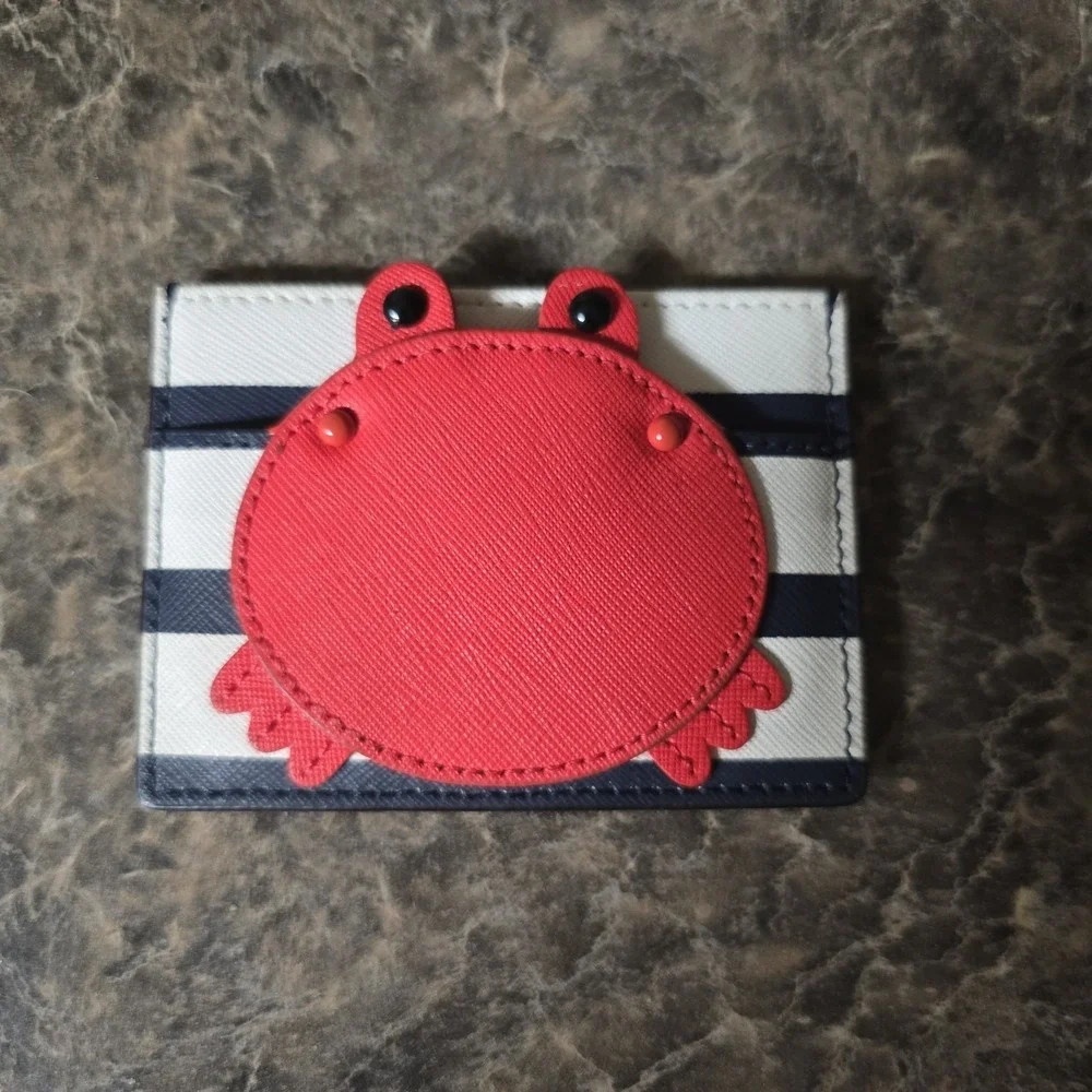 Kate Spade Shore Thing Stripe with Crab‎ Applique Card Case Wallet